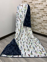 Load image into Gallery viewer, Golfer Print on Navy Hide
