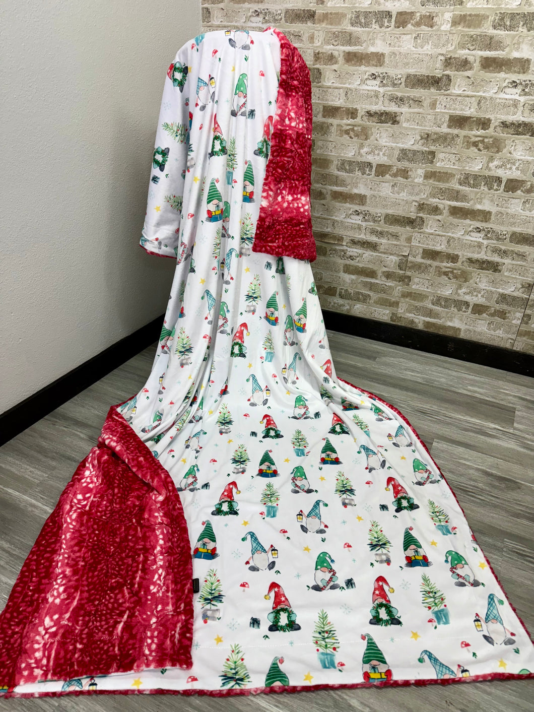 Christmas Gnomes on Red Fawn